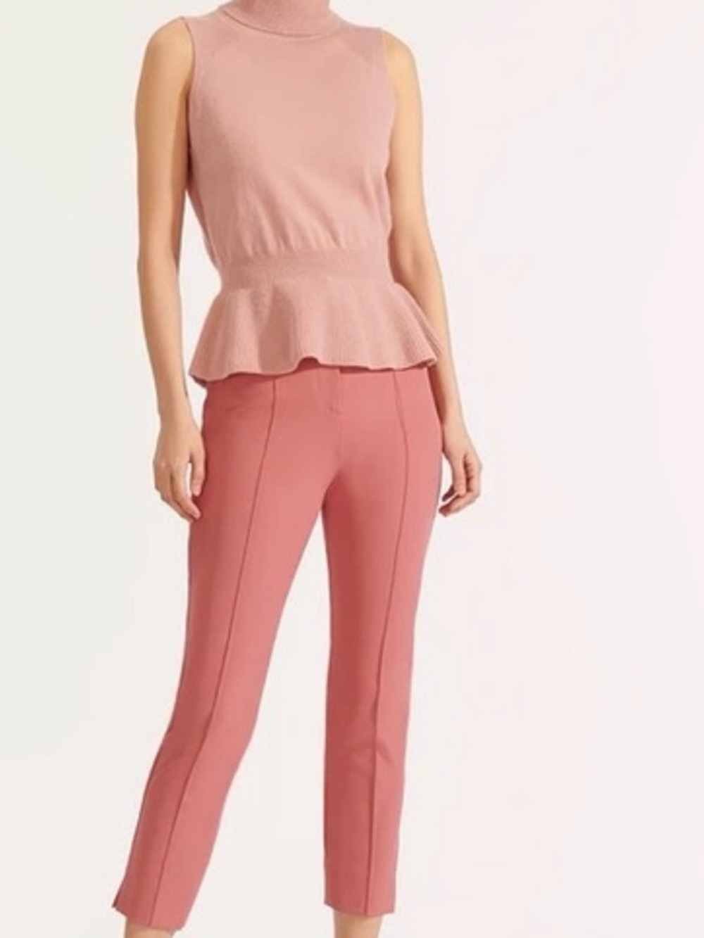 Veronica Beard Lago Cropped Pants Sz 12 NWT Mauve Tailored Flat Front Ankle
